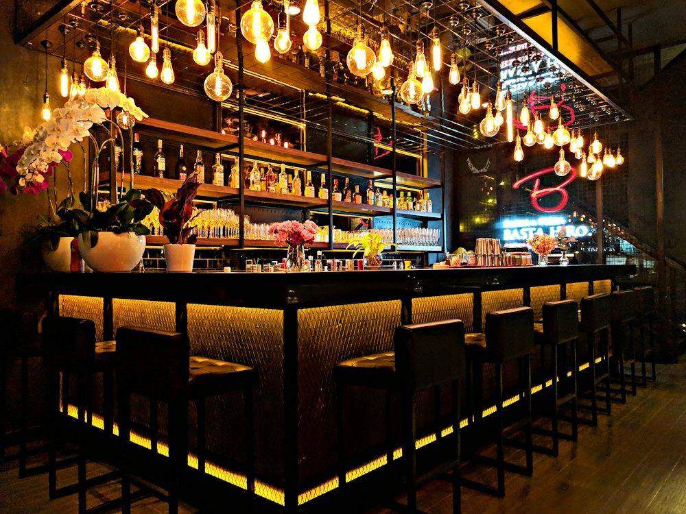Bar with glowing lights