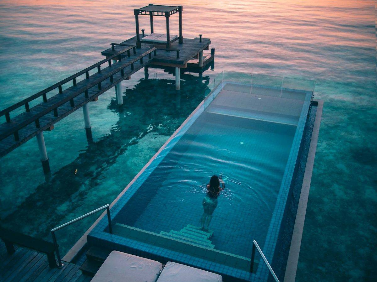 Pool deck over the sea