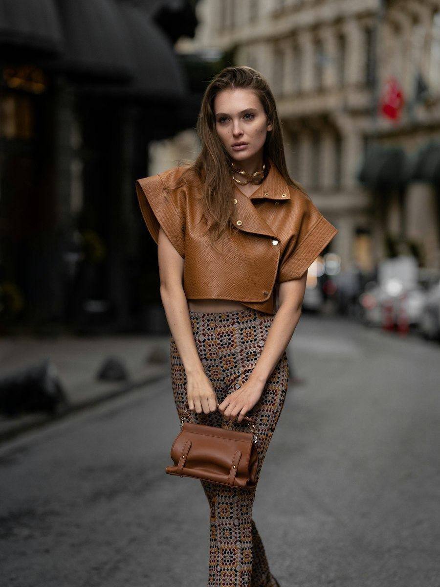 Leather jacket and bag