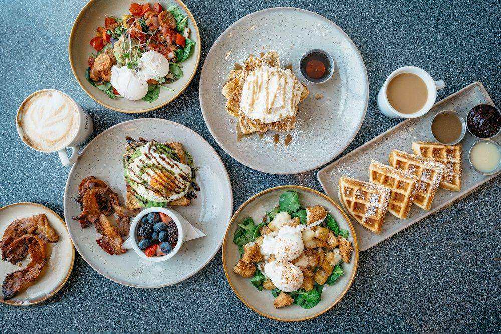 Full breakfast spread
