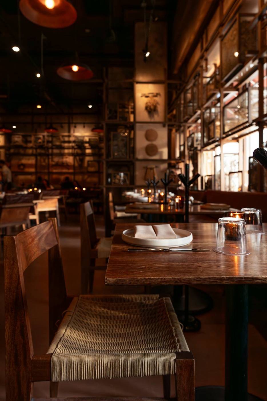 The dining room in the evening