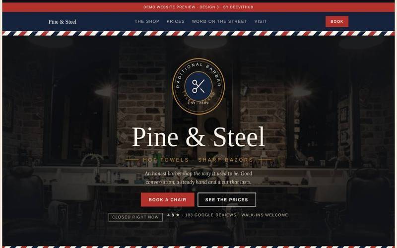 Preview of the Pine & Steel · Vintage design